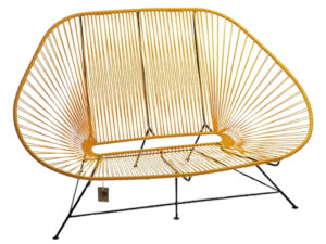 Žlut&aacute; kovov&aacute; pohovka Acapulco 162 cm