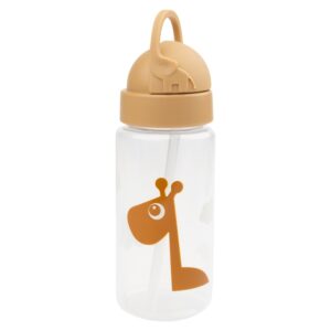 Žlut&aacute; plastov&aacute; l&aacute;hev s brčkem Done by Deer Raffi 350 ml