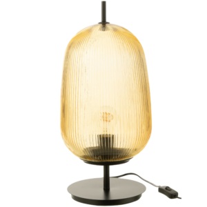 Žlut&aacute; skleněn&aacute; stoln&iacute; lampa J-line Palme