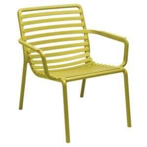 Žlut&eacute; plastov&eacute; zahradn&iacute; křeslo Nardi Doga Relax