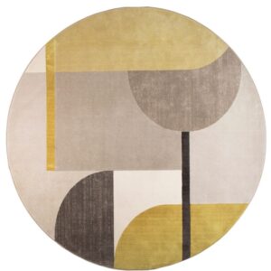 Žluto &scaron;ed&yacute; kulat&yacute; koberec ZUIVER HILTON 240 cm
