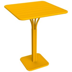 Žlut&yacute; kovov&yacute; barov&yacute; stůl Fermob Luxembourg Pedestal 80 x 80 cm