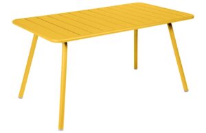Žlut&yacute; kovov&yacute; stůl Fermob Luxembourg 143 x 80 cm