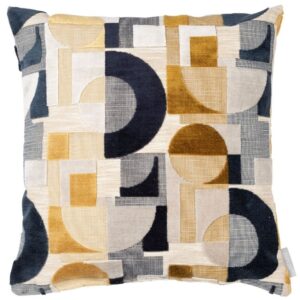 Žlut&yacute; pol&scaron;t&aacute;ř ZUIVER FESTIVE s geometrick&yacute;mi vzory 45 x 45 cm