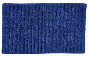 Zone Denmark Inkoustově modr&aacute; bavlněn&aacute; koupelnov&aacute; předložka Tiles 50 x 80 cm