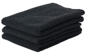 Zone Denmark Sada tř&iacute; čern&yacute;ch bavlněn&yacute;ch utěrek 27 x 27 cm