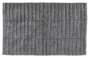 Zone Denmark Tmavě &scaron;ed&aacute; bavlněn&aacute; koupelnov&aacute; předložka Tiles 50 x 80 cm