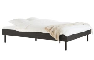 noo.ma Čern&aacute; dvoulůžkov&aacute; postel Streiko 200 x 200 cm s ro&scaron;tem