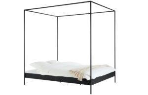 noo.ma Čern&aacute; kovov&aacute; dvoulůžkov&aacute; postel Eton II. 160 x 200 cm s ro&scaron;tem