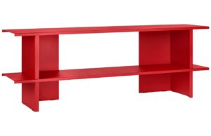 noo.ma Červen&aacute; kovov&aacute; police Hes 160 x 37 cm