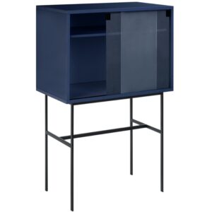 noo.ma Modr&aacute; lakovan&aacute; komoda Lekko s kovovou podnož&iacute; 70 x 40 cm