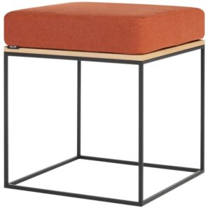 noo.ma Oranžov&yacute; vlněn&yacute; taburet Feo 40 x 40 cm