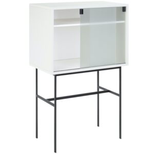 noo.ma &Scaron;ed&aacute; lakovan&aacute; komoda Lekko s kovovou podnož&iacute; 70 x 40 cm