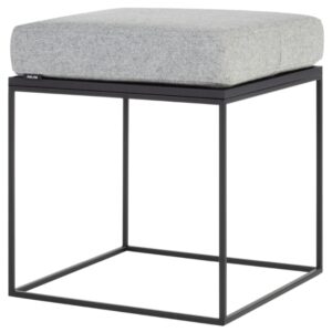 noo.ma &Scaron;edo-čern&yacute; čalouněn&yacute; taburet Feo 40 x 40 cm
