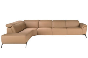 Angel Cerd&aacute; Světle hněd&aacute; kožen&aacute; rohov&aacute; pohovka No. 6281