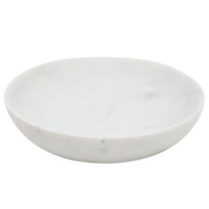 B&iacute;l&yacute; mramorov&yacute; serv&iacute;rovac&iacute; tal&iacute;ř Kave Home Ecin 15 cm