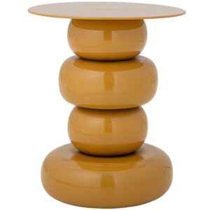 Bloomingville Žlut&yacute; kovov&yacute; odkl&aacute;dac&iacute; stolek Olonne &Oslash; 41 cm