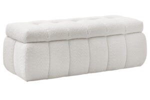 Bobochic Paris B&iacute;l&aacute; boucl&eacute; lavice Mont-Blanc 144 cm s &uacute;ložn&yacute;m prostorem