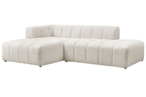 Bobochic Paris B&iacute;l&aacute; boucl&eacute; rohov&aacute; pohovka Annecy 262 cm