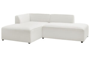 Bobochic Paris B&iacute;l&aacute; boucl&eacute; rohov&aacute; pohovka Megeve 250 cm