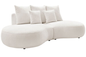 Bobochic Paris B&iacute;l&aacute; boucl&eacute; trojm&iacute;stn&aacute; pohovka Saint-Germain 260 cm