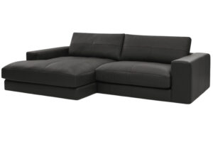 Bobochic Paris Čern&aacute; kožen&aacute; rohov&aacute; pohovka Leonard 274 cm
