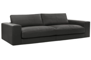 Bobochic Paris Čern&aacute; kožen&aacute; trojm&iacute;stn&aacute; pohovka Leonard 274 cm