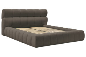 Bobochic Paris Hněd&aacute; boucl&eacute; dvoulůžkov&aacute; postel Mont-Blanc 160 x 200 cm s &uacute;ložn&yacute;m prostorem