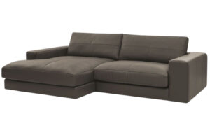 Bobochic Paris Hněd&aacute; kožen&aacute; rohov&aacute; pohovka Leonard 274 cm