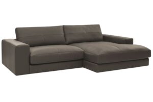 Bobochic Paris Hněd&aacute; kožen&aacute; rohov&aacute; pohovka Leonard 274 cm