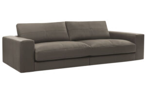 Bobochic Paris Hněd&aacute; kožen&aacute; trojm&iacute;stn&aacute; pohovka Leonard 274 cm