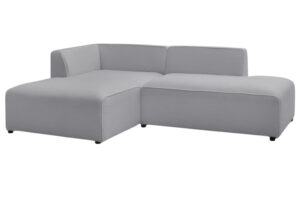 Bobochic Paris Světle &scaron;ed&aacute; boucl&eacute; rohov&aacute; pohovka Megeve 250 cm