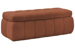 Bobochic Paris Terakotově oranžov&aacute; boucl&eacute; lavice Mont-Blanc 144 cm s &uacute;ložn&yacute;m prostorem