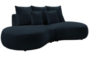 Bobochic Paris Tmavě modr&aacute; boucl&eacute; trojm&iacute;stn&aacute; pohovka Saint-Germain 260 cm