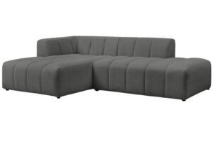 Bobochic Paris Tmavě &scaron;ed&aacute; boucl&eacute; rohov&aacute; pohovka Annecy 262 cm