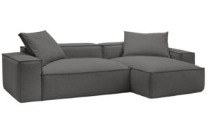 Bobochic Paris Tmavě &scaron;ed&aacute; rohov&aacute; pohovka Boheme 302 cm