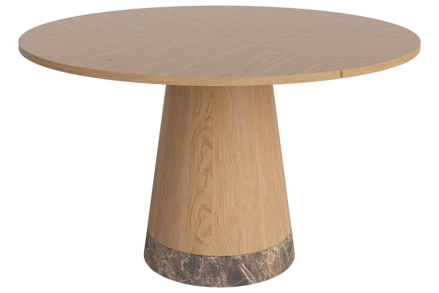 Bolia Dubový jídelní stůl Piro 125 cm s hnědou mramorovou podnoží