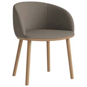 Bolia Světle hněd&aacute; boucl&eacute; j&iacute;deln&iacute; židle Join s dubovou podnož&iacute;