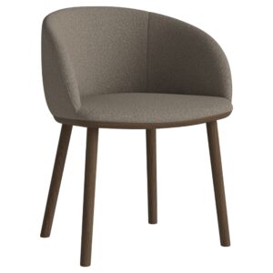 Bolia Světle hněd&aacute; boucl&eacute; j&iacute;deln&iacute; židle Join s tmavou dubovou podnož&iacute;