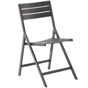 Čern&aacute; hlin&iacute;kov&aacute; zahradn&iacute; skl&aacute;dac&iacute; židle Kave Home Torreta