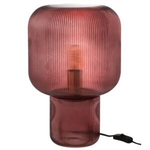 Červen&aacute; skleněn&aacute; stoln&iacute; lampa J-line Gasina 29 cm
