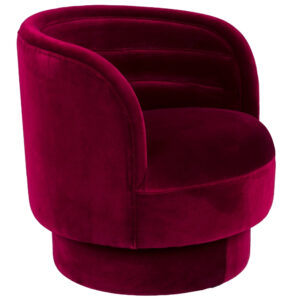 Dutchbone Fialov&eacute; sametov&eacute; otočn&eacute; křeslo DOROTHY