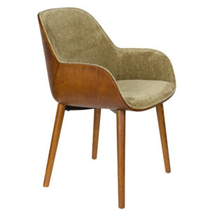 Dutchbone Zelen&aacute; čalouněn&aacute; j&iacute;deln&iacute; židle TAYLOR