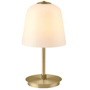 Halo Design B&iacute;l&aacute; skleněn&aacute; nab&iacute;jec&iacute; stoln&iacute; LED lampa Room 49 28 cm