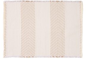 Kave Home B&eacute;žov&aacute; bavlněn&aacute; koupelnov&aacute; předložka Bina 50 x 70 cm