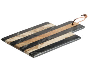 Kave Home B&eacute;žovo-čern&eacute; mramorov&eacute; serv&iacute;rovac&iacute; prk&eacute;nko Surne 30 x 18 cm