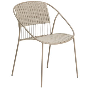 Kave Home B&eacute;žovo&scaron;ed&aacute; zahradn&iacute; židle Atrani s v&yacute;pletem