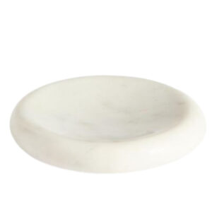 Kave Home B&iacute;l&yacute; mramorov&yacute; podnos Obena &Oslash; 15 cm