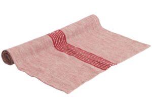 Kave Home Červen&yacute; lněn&yacute; běhoun Calena 50 x 150 cm