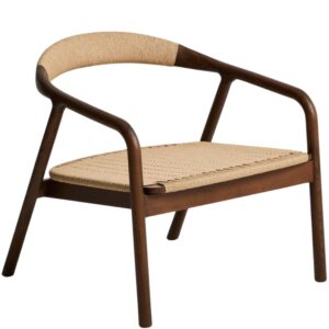 Kave Home Ořechov&eacute; křeslo Derile s v&yacute;pletem